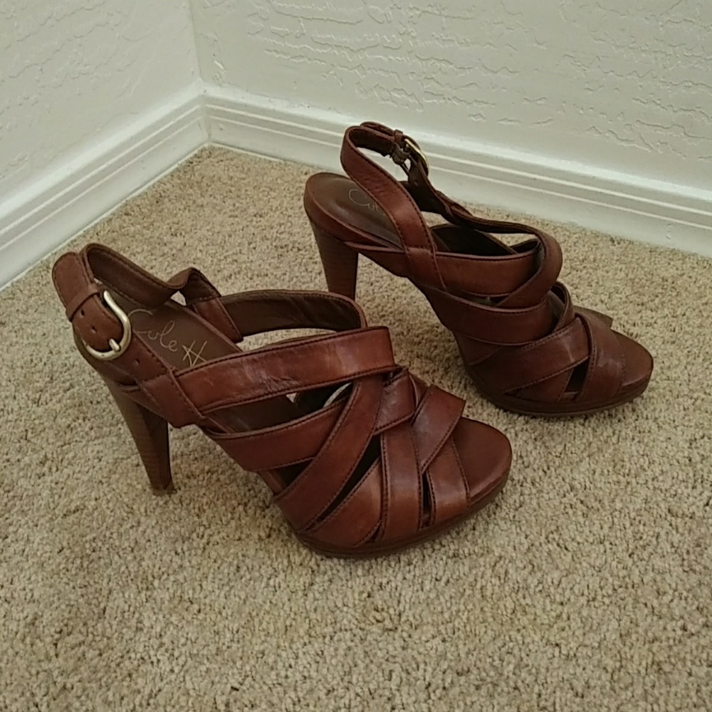 Cole Haan brown strappy heels